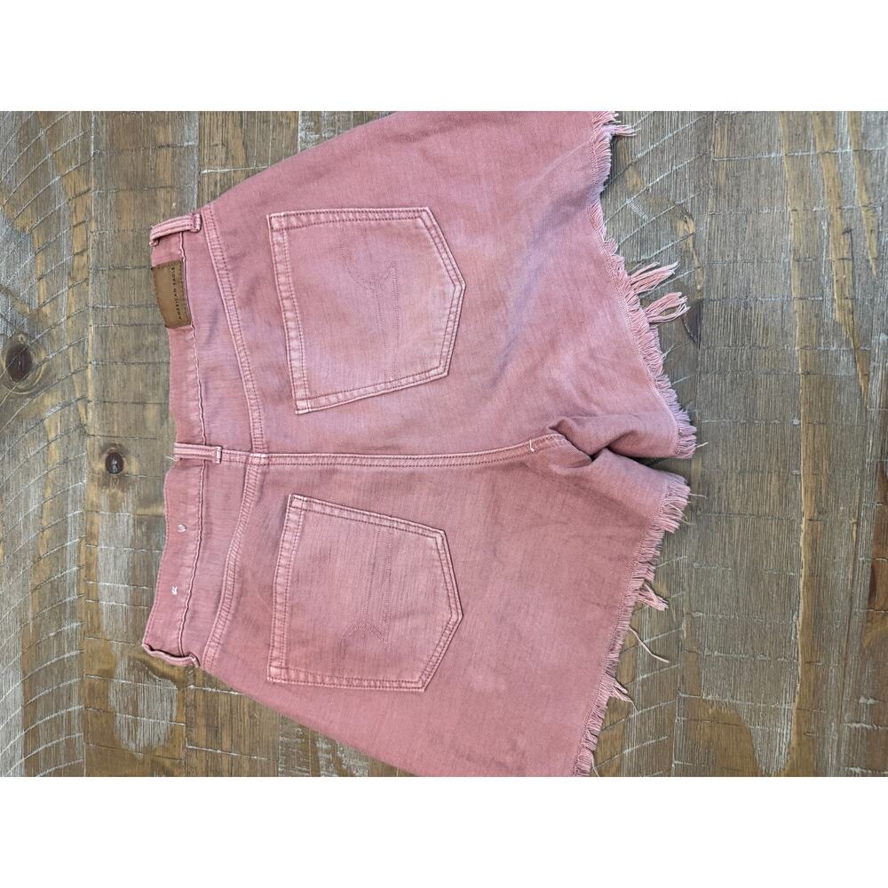 American Eagle Mom Shorts Womens Pink Highest Rise High Waisted Denim Shorts 6 - Picture 6 of 8